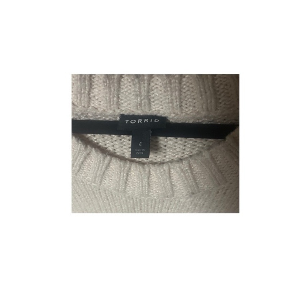 Torrid Cotton Intarsia Pullover Balloon‎ Sleeve Crewneck Sweater - Picture 6 of 10